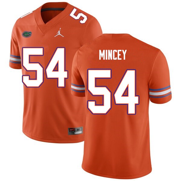 Men #54 Gerald Mincey Florida Gators College Football Jerseys Orange